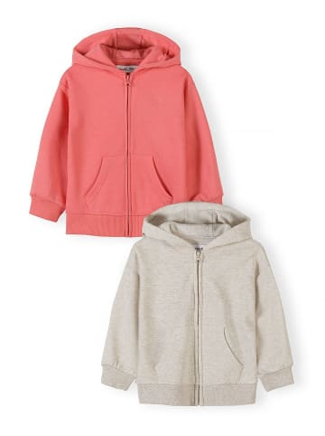 Minoti 2-er Pack Kapuzensweatshirt 30FLEECE110 in koralle