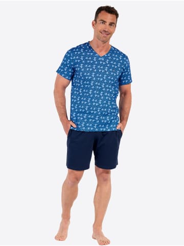 HOM Pyjama Short Sleepwear Beachcomber in blue print