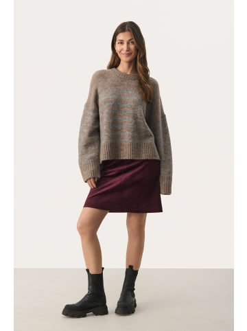 PART TWO Strickpullover LulyaPW Gerade Passform in Medium Grey Stripe