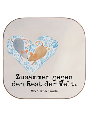 Mr. & Mrs. Panda bieruntersetzer Hochzeit Mäuse Herz Design mit ... in Weiß