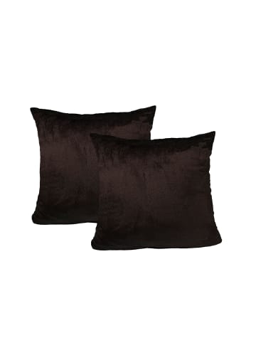 JACK 2er Set Teddy Flausch Kissen 40x40cm in braun