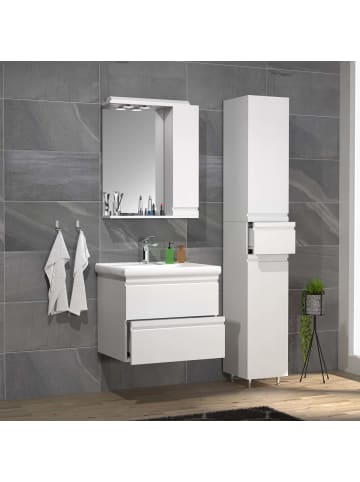 ebuy24 Badmöbelset SiloraL Weiß 90 x 46 cm