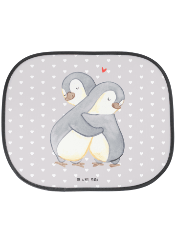 Mr. & Mrs. Panda Sonnenschutz Auto Pinguine Kuscheln ohne Spruch in Grau Pastell