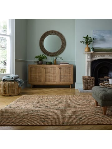 KADIMA DESIGN Juteteppich Jute Naturbelassen, Wohnzimmer in Natur-Grün