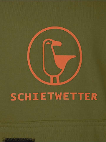 SCHIETWETTER SCHIETWETTER Hoodie Logoprint Toni in olive/neon orange