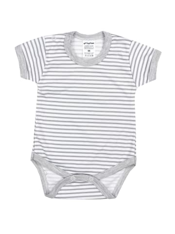 TupTam Jungen Baby Body Kurzarm 5er Pack in grau/weiß