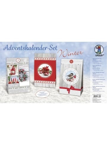 Buntpapierfabrik Ludwig Bähr Adventskalender-Set Geschenktüten Winter 12x19x6cm