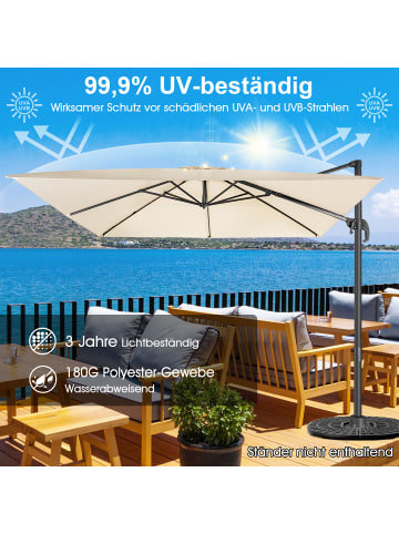 COSTWAY Sonnenschirm 300x300cm in Beige