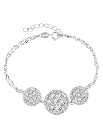 Adeliás Damen Armband aus 925 Silber mit Zirkonia 17+3 cm in silber