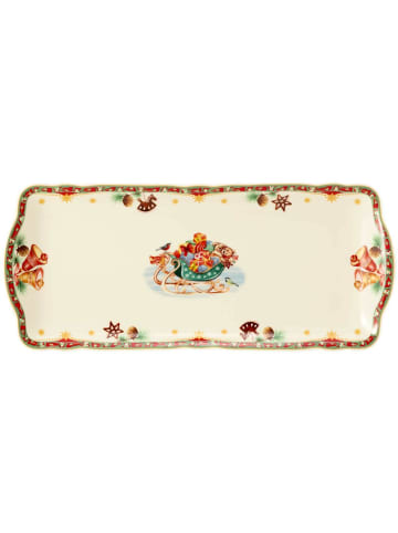 Seltmann Weiden Kuchenplatte Marieluise Weihnachtsnostalgie 34,5 x 15 cm in creme