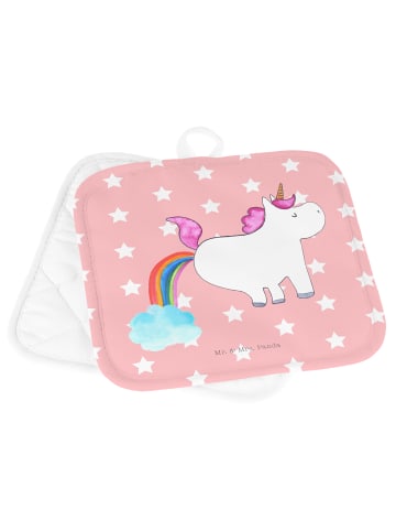 Mr. & Mrs. Panda Topflappen Einhorn Pupsen ohne Spruch in Rot Pastell