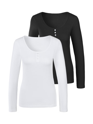 Bench Langarmshirt in weiß, schwarz
