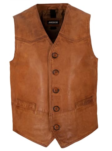MADDOX Lederweste Lammnappa in Cognac