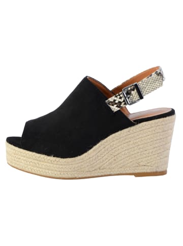 Divine Factory Sandale mit Keilabsatz Schwarz