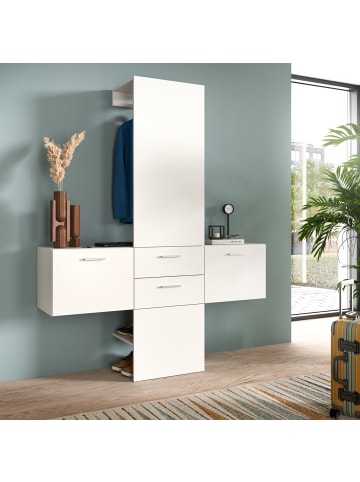 Inn.Furn Garderobe Set 3-teilig weiß 156 cm, Komplettset mit viel Stauraum