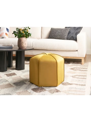Beliani Pouf WISHEK in Gelb - (W) 45 x (H) 40 x (L) 45 cm