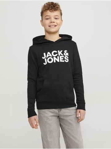 Jack & Jones Logo Hoodie Kapuzen Pullover Sweater JJECORP in Schwarz-2