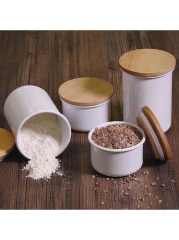 Honey Ware HONEYWARE | Vorratsdose mit Holzdeckel, weiß, 800 ML