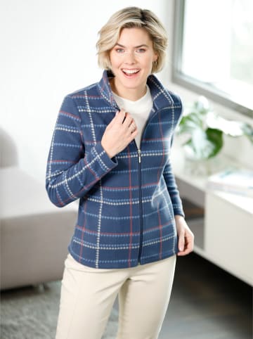 WITT WEIDEN Fleece-Jacke in rauchblau-sand-kariert