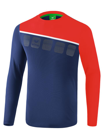 erima 5-C Longsleeve in new navy/rot/weiss