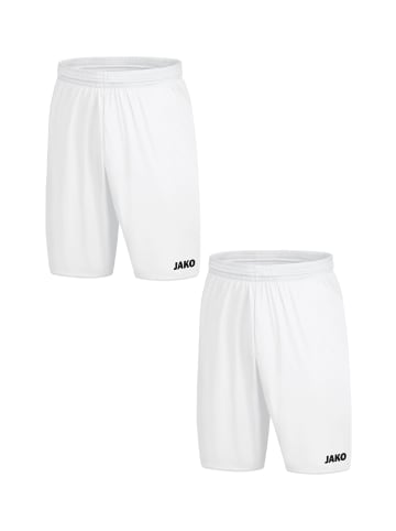 Jako Sporthose 2er-Set kurz Elastischer Bund Kordelzug in Weiß-2