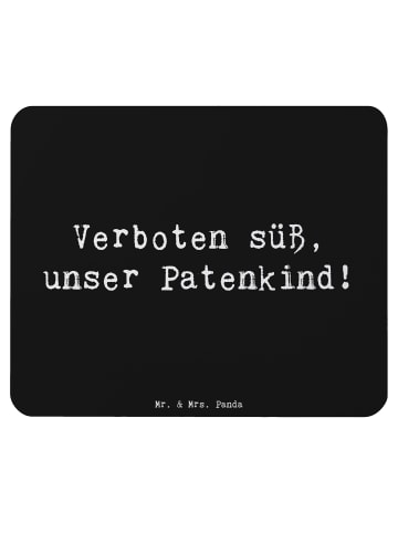 Mr. & Mrs. Panda Mauspad Verboten süß Patenkind mit Spruch in Schwarz
