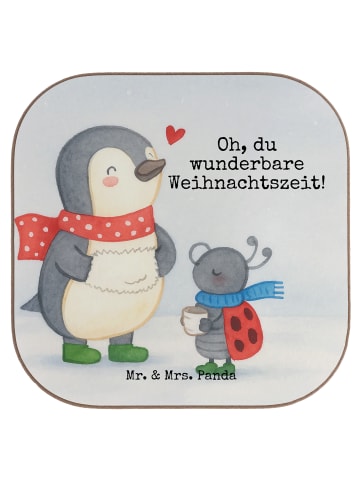Mr. & Mrs. Panda Tischuntersetzer Smörle Winterzeit Design mit S... in Weiß