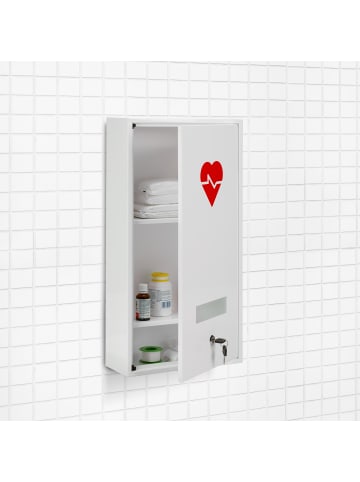 relaxdays Medizinschrank in Weiß - (B)30 x (H)60 x (T)12 cm