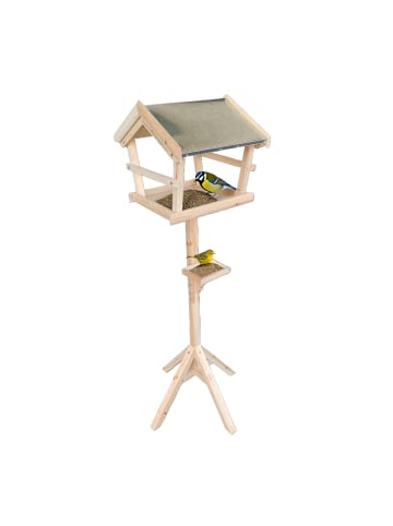 relaxdays Vogelfutterhaus in Natur - (B)36 x (H)121 x (T)30 cm