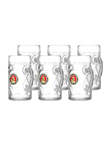 Ritzenhoff & Breker 6er Set Bierkrug Paulaner 1000 ml in transparent