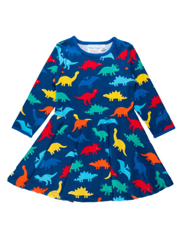 Toby Tiger Skater Kleid mit buntem Regenbogen Dinosaurier Print in bunt