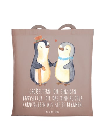Mr. & Mrs. Panda Badetasche Großeltern Babysitter mit Spruch in Braun Pastell