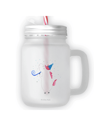 Mr. & Mrs. Panda Trinkglas Mason Jar Einhorn Party ohne Spruch in Transparent