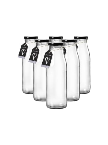 Ritzenhoff & Breker 6er Set Milchflaschen Mara 500 ml transparent in transparent