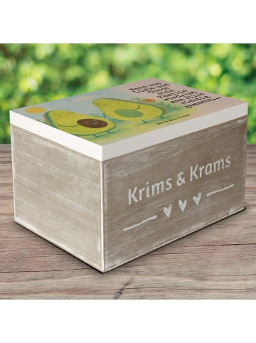 Mr. & Mrs. Panda truhe holz Avocado Pärchen Design mit Spruch in Weiß