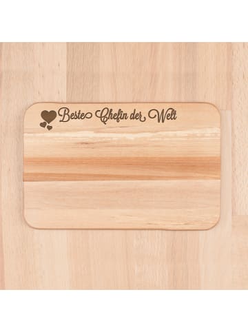 Mr. & Mrs. Panda Holzbrett Chefin mit Spruch in Transparent