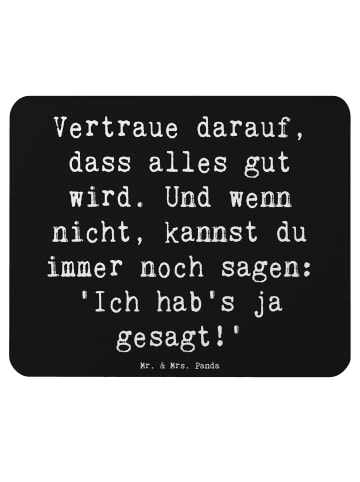 Mr. & Mrs. Panda Mouse Pad Spruch Schutz & Vertrauen mit Spruch in Schwarz