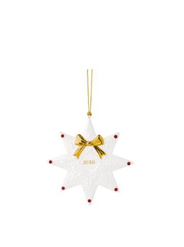 Villeroy & Boch Ornament Stern 2026 Christmas Classics in 0,9 x 11,3 x 11,3 cm in weiß-gold