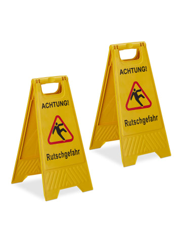 2x Rutschgefahr Aufsteller in Gelb