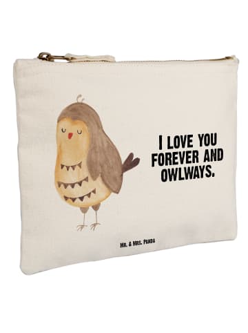 Mr. & Mrs. Panda Etui Eule Zufrieden mit Spruch in Weiß