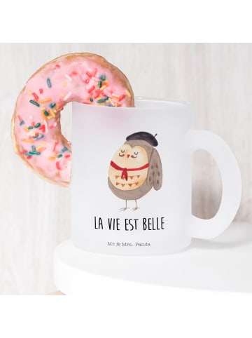 Mr. & Mrs. Panda Teetasse Eule Frankreich mit Spruch in Transparent