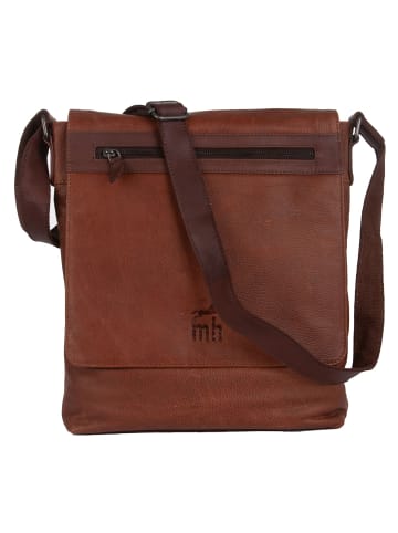 mh michael heinen Leather Bag, Umhängetasche, Messenger-Bag, Satchel bag, in Tan & Dark Brown