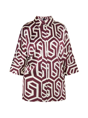 DreiMaster Damen Hemdbluse in Wollweiss Bordeaux