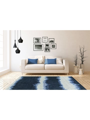 Kurzflor Teppich Said 3090 in Blau Weiß