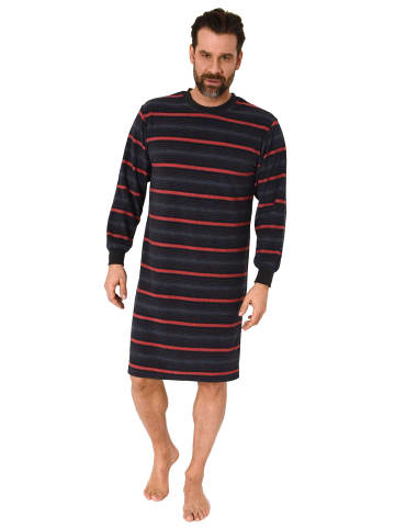 NORMANN Frottee Nachthemd langarm Bündchen - 81140 in rot1