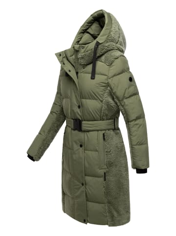 Navahoo Wintermantel Funkelteddy 14 in Olive Leaf