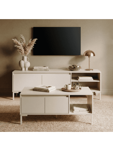 CALICOSY Couchtisch NERIO in Beige - (W) 100 x (H) 43 x (L) 60 cm