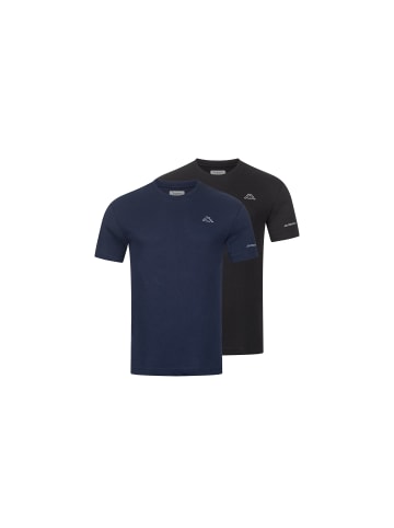 Kappa Kappa 2er Pack Herren-T-Shirt Basic mit Rundhals Ausschnitt in 1xNavy 1x Schwarz