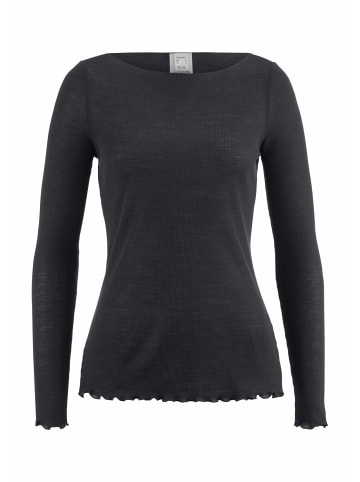 Hessnatur Longsleeve Fitted in schwarz