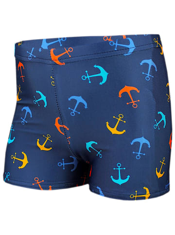 Aquarti Jungen Badehose Gestreift mit Motiven in orange